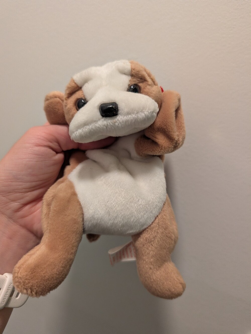 "Wrinkles" Ty Beanie Baby Plush Bulldog Toy